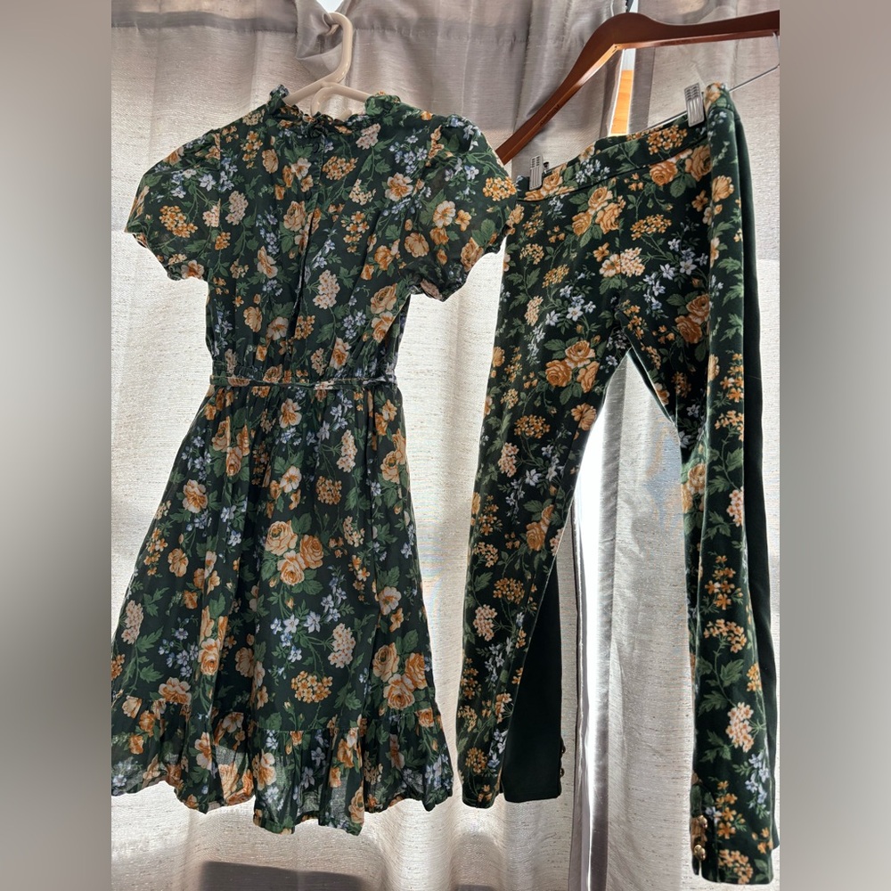 Janie and Jack dress and two leggings. Dress Sz 14 and leggings 12.